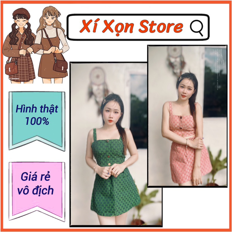 HÌNH THẬT - Set Áo 2 Dây Gucci Phối Chân Váy Ngắn Thời Trang Hottrend