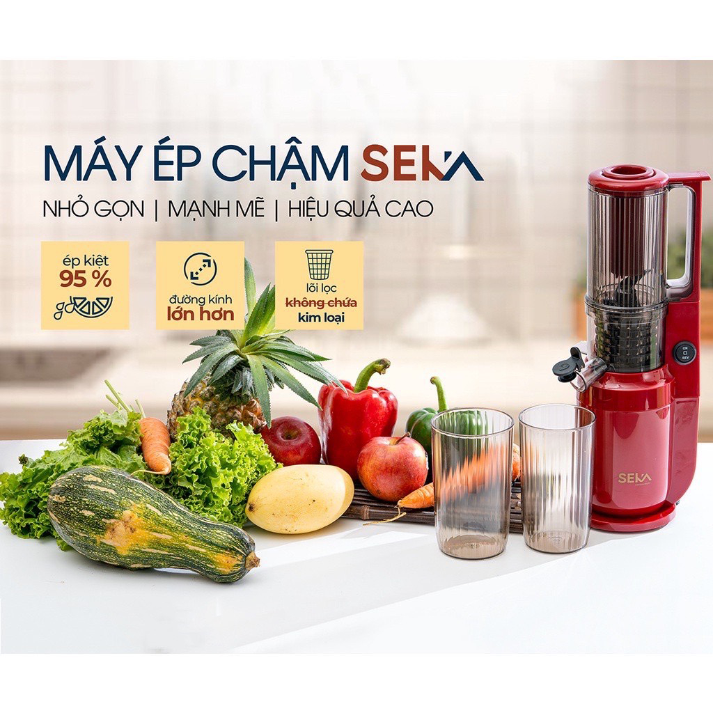 Máy Ép Chậm Seka Cao Cấp - Máy Ép Chậm Rau Củ Quả Công Suất 250W Bảo Hành 12 Tháng