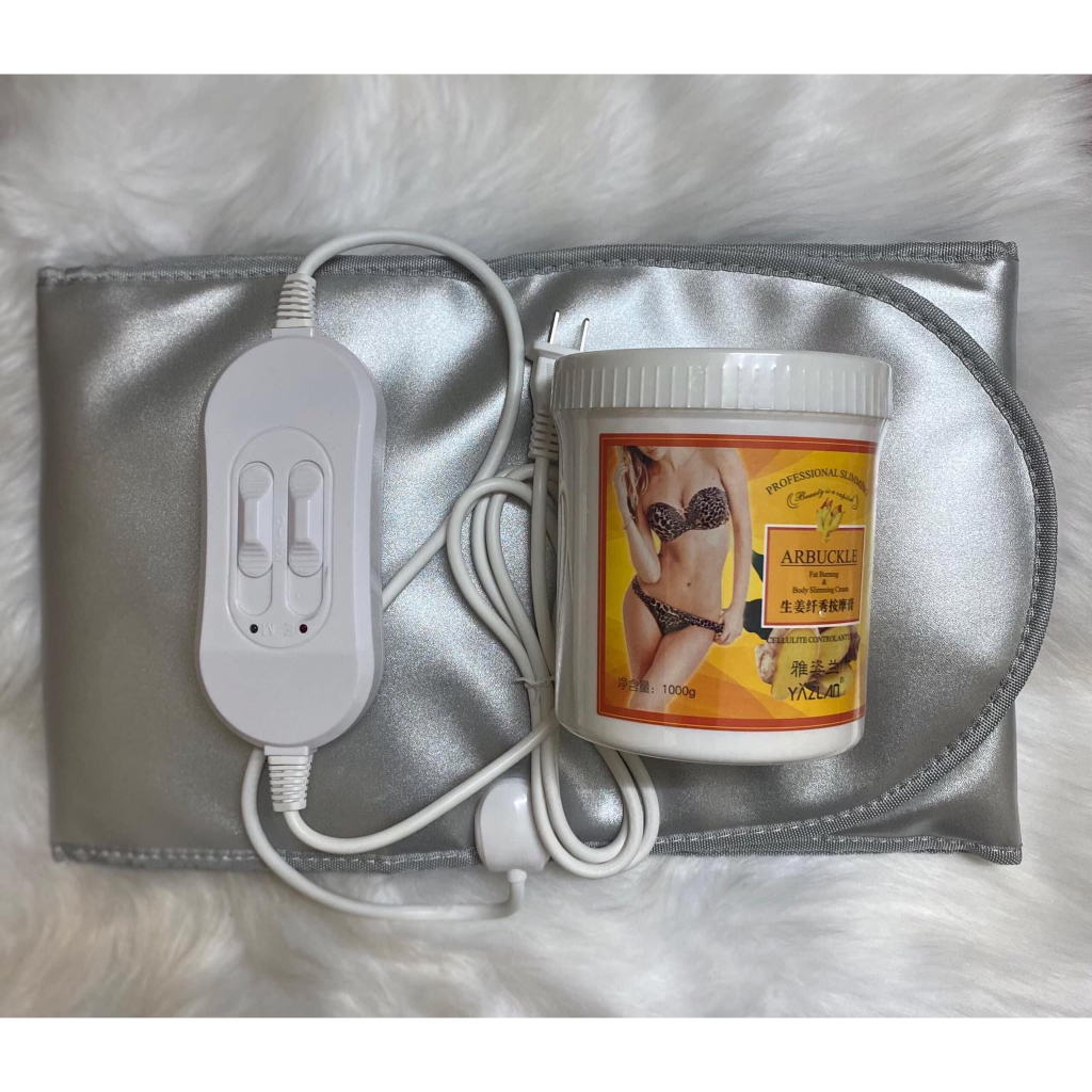 Combo Đai Quấn Nóng Rung Massage Giảm Béo 03 Cấp Độ & Kem Massage Dùng Trong Spa