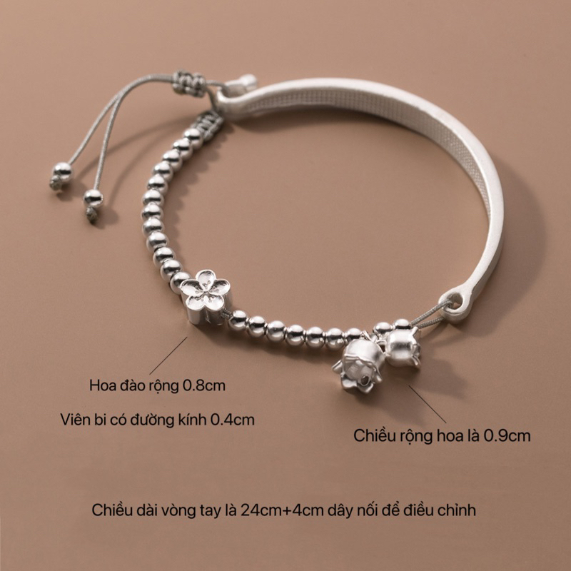 Kiềng Tay Hoa Linh Lan Chuẩn Bạc S925-Blackmeo