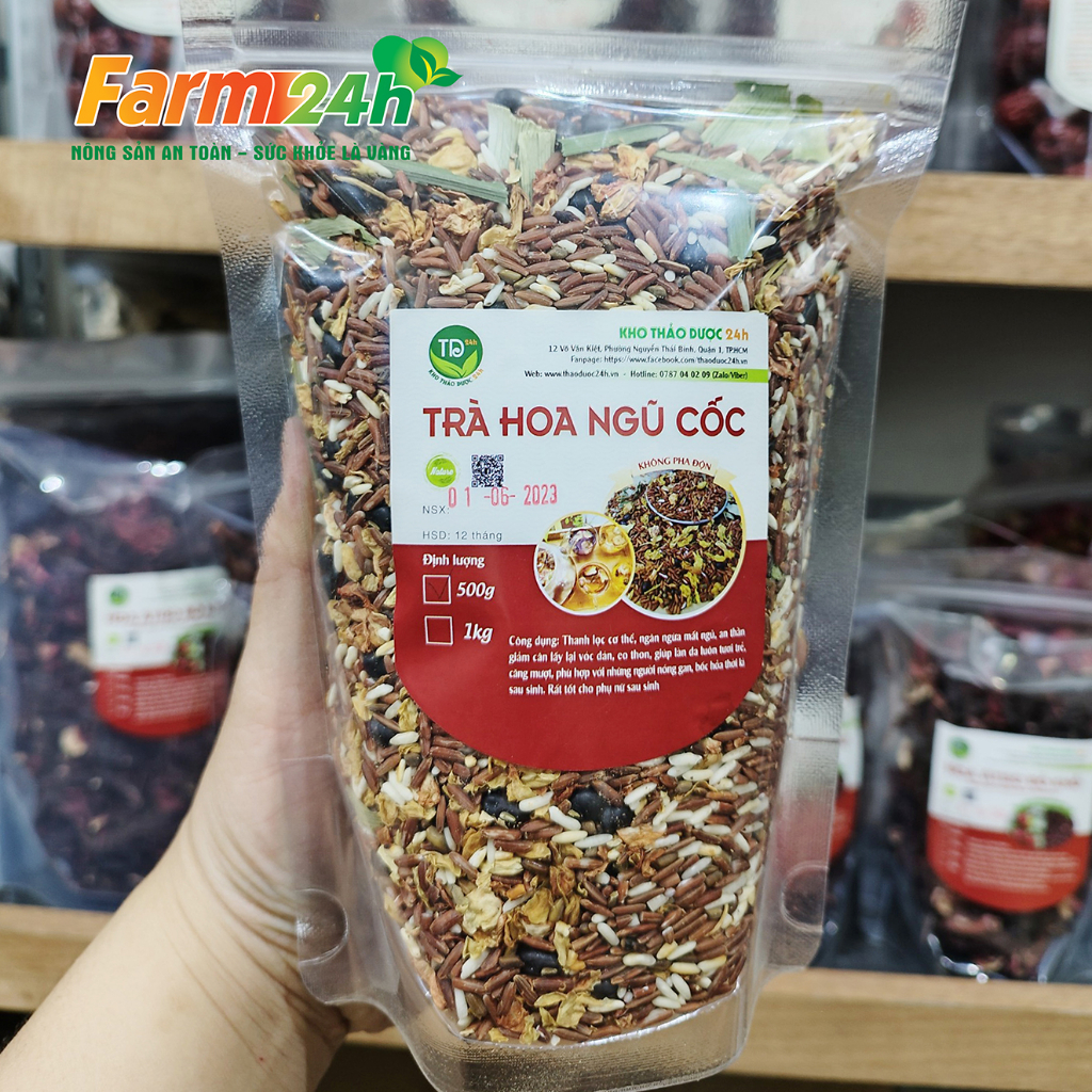 Trà hoa ngũ cốc giúp mát gan, thanh lọc cơ thể, kiểm soát cân nặng, làm đẹp da, tốt cho phụ nữ sau sinh | Farm24h