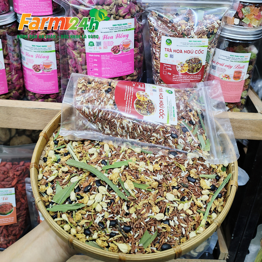 Trà hoa ngũ cốc giúp mát gan, thanh lọc cơ thể, kiểm soát cân nặng, làm đẹp da, tốt cho phụ nữ sau sinh | Farm24h