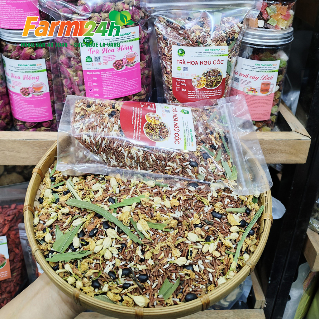 Trà hoa ngũ cốc giúp mát gan, thanh lọc cơ thể, kiểm soát cân nặng, làm đẹp da, tốt cho phụ nữ sau sinh | Farm24h