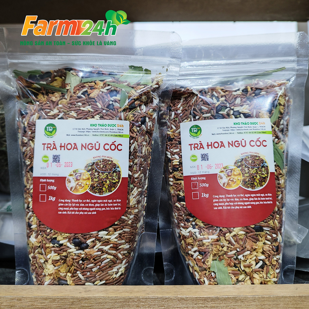 Trà hoa ngũ cốc giúp mát gan, thanh lọc cơ thể, kiểm soát cân nặng, làm đẹp da, tốt cho phụ nữ sau sinh | Farm24h