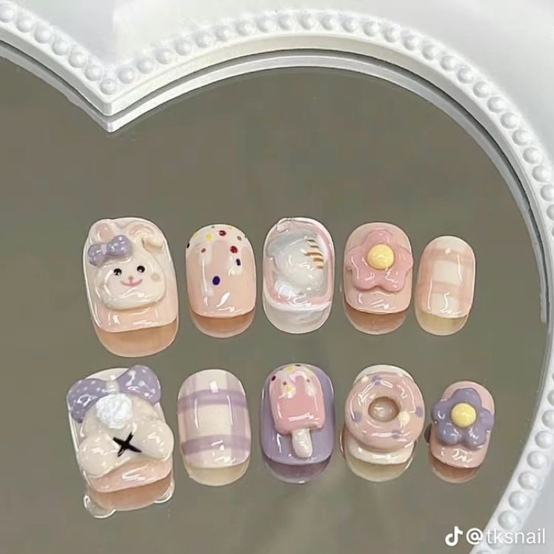 Nailbox móng up thiết kế theo số đo riêng thú nổi dễ thương , cute