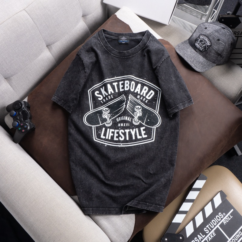 Áo thun #wash skateboard 100% cotton.