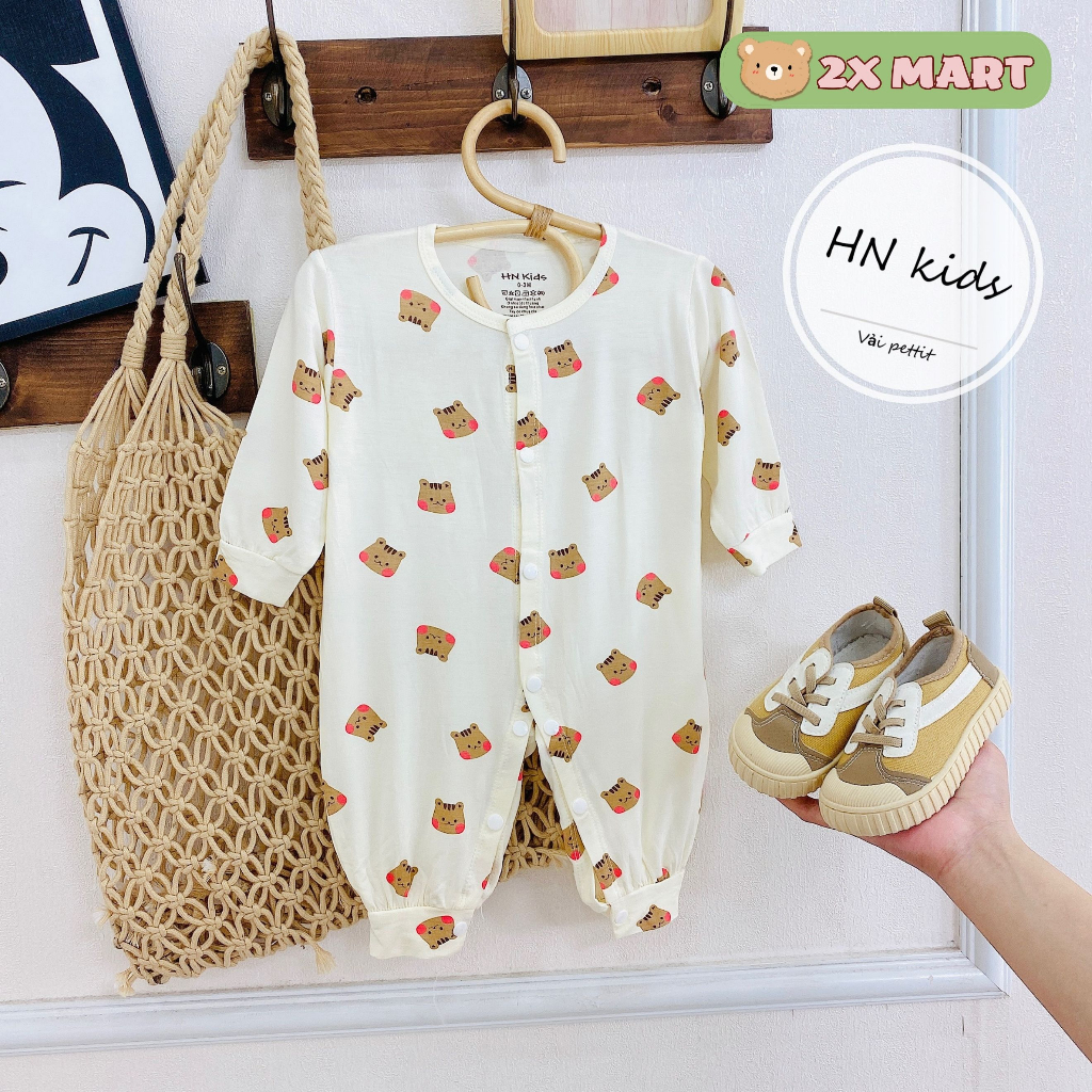 Body cho bé sơ sinh HN kids petit bộ liền thân vải xô peptit cao cấp
