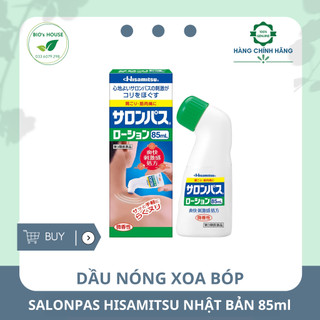 Dầu nóng xoa bóp Salopas Hisamitsu chai lăn tiện lợi Nhật Bản 85ml