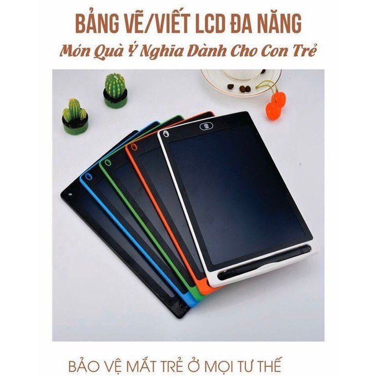 Bảng viết thông minh LCD đa sắc tự xóa 8.5 inch cho bé tập vẽ, viết