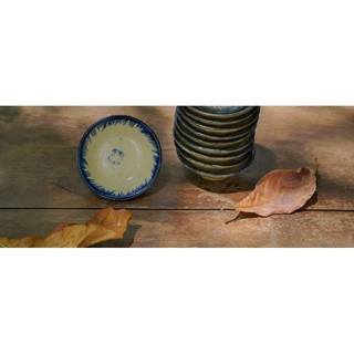 Chén sành phết xanh , chén bánh bò/bánh bèo mộc mạc Lái Thiêu 9,5cm