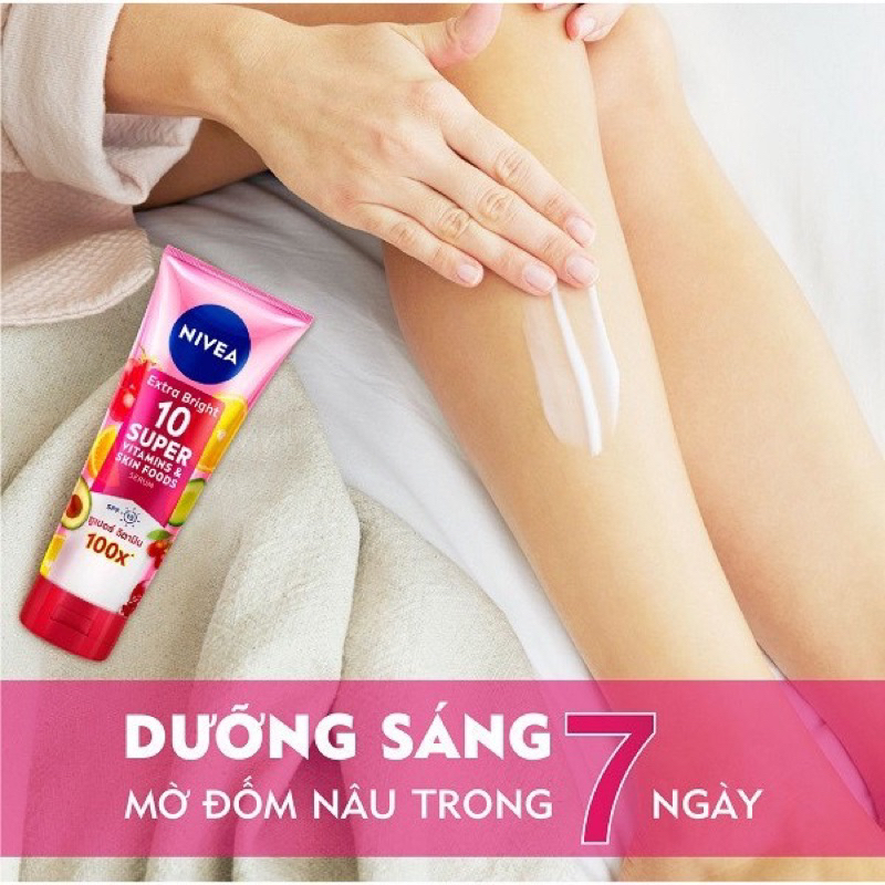 Serum Dưỡng Thể NIVEA 10 Super Vitamins & Skin Foods Thái Lan  Làm Trắng Sáng Da & Mờ Thâm Sau 7 Ngày
