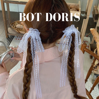 Kẹp tóc ren hình nơ bằng ruy băng loại dài tiểu thư, phụ kiện tóc BOT DORIS