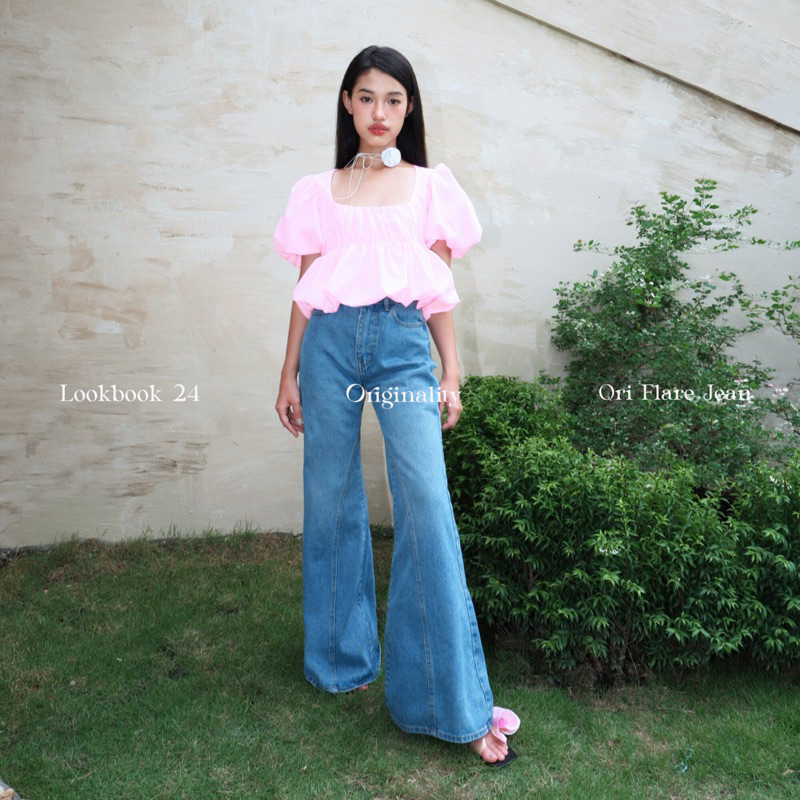 ORI - QUẦN JEANS XANH ỐNG L-OE - ORI FLARED JEANS