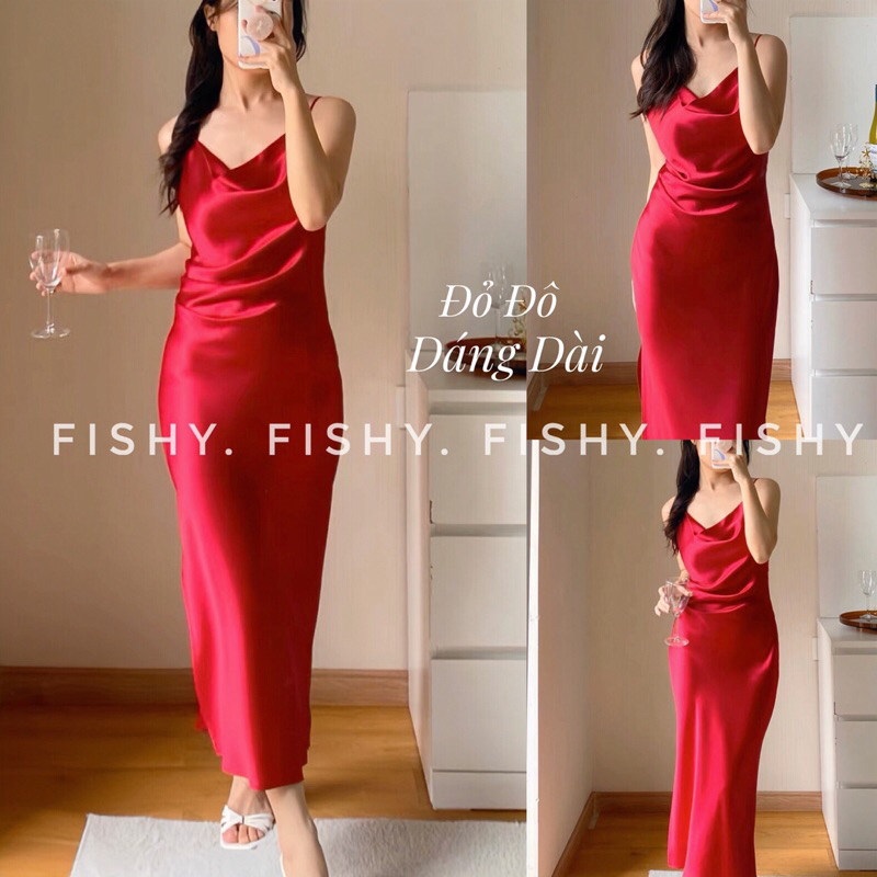 (ẢNH THẬT+THIẾT KẾ SỐ ĐO) Đầm Hai Dây Lụa Nữ Dáng Dài Ngắn Nhiều Màu Đơn Giatn Loshie Dress Dành Cho Nữ DB. FISHY | BigBuy360 - bigbuy360.vn