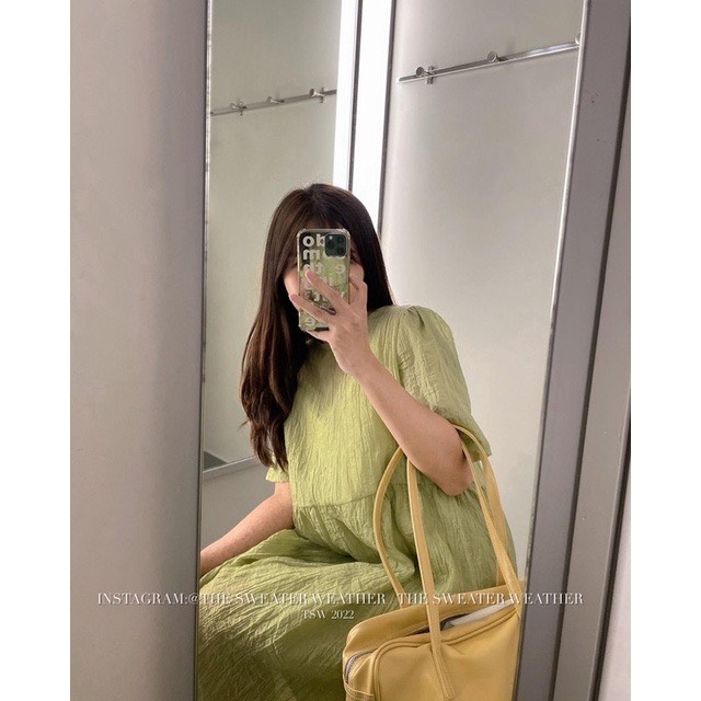 Set váy babydoll vải tơ nhăn kèm váy hai dây lót trong