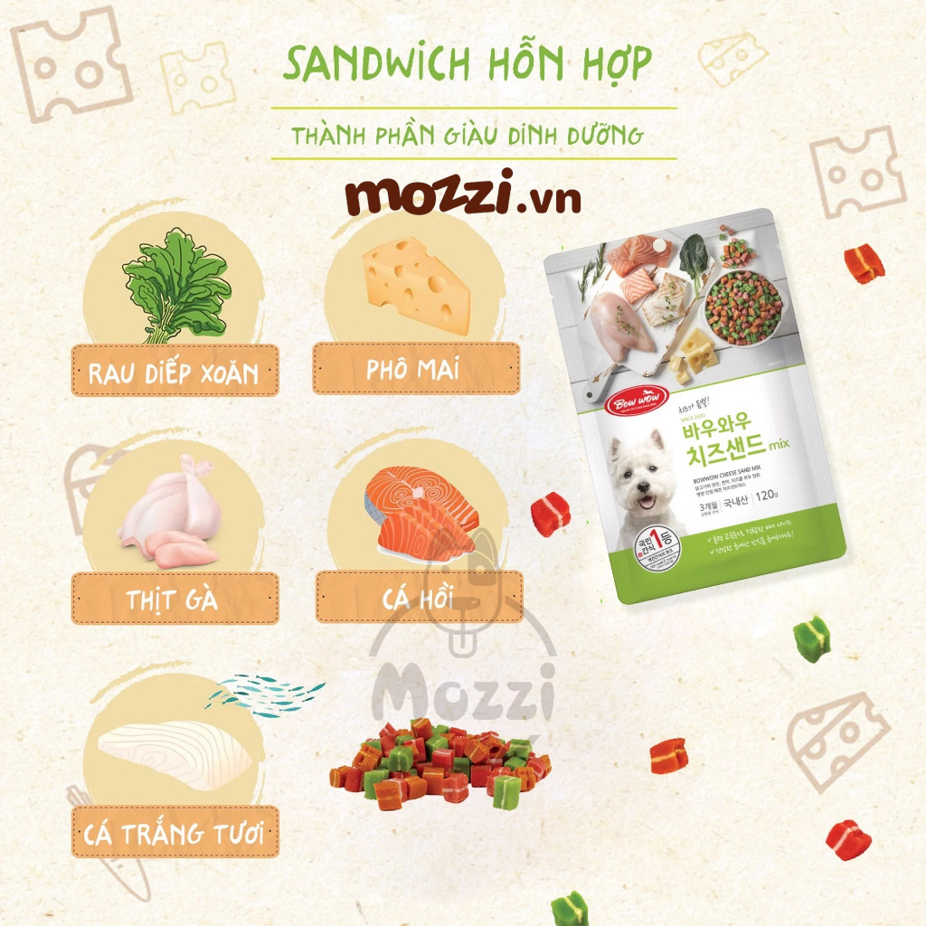 Bowwow Sandwich Snack hỗn hợp cho chó mèo