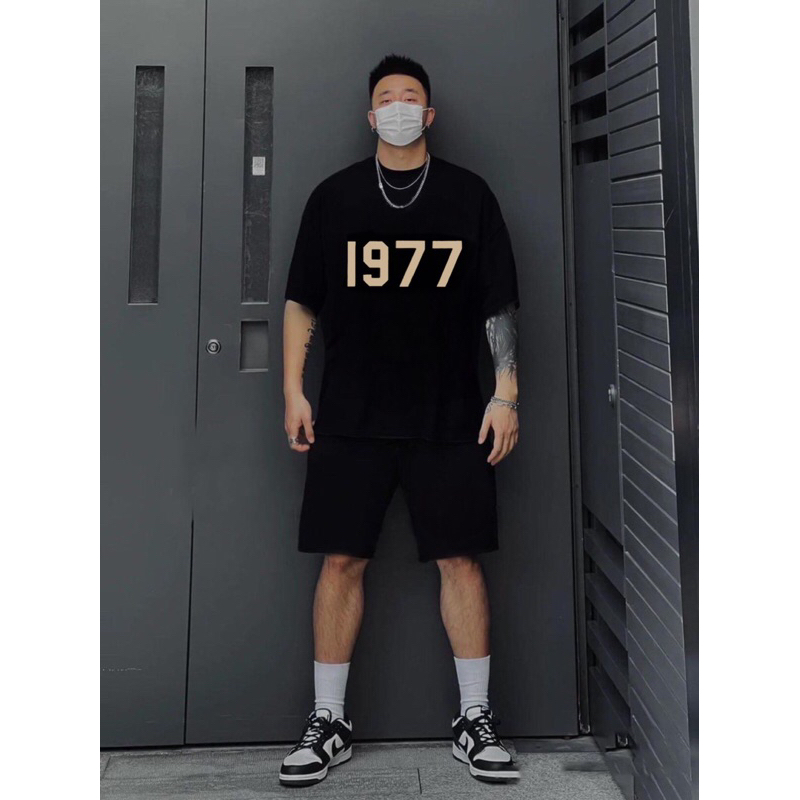 Sét quần áo thể thao in hình 1977 cao cấp 5D unisex fom rộng chất liệu cotton hàng quảng châu - MenX