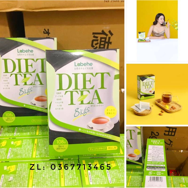 TRÀ GIẢM CÂN DIET TEA 8KG LABEHE ORIHIRO (HỘP 36 GÓI TÚI LỌC)