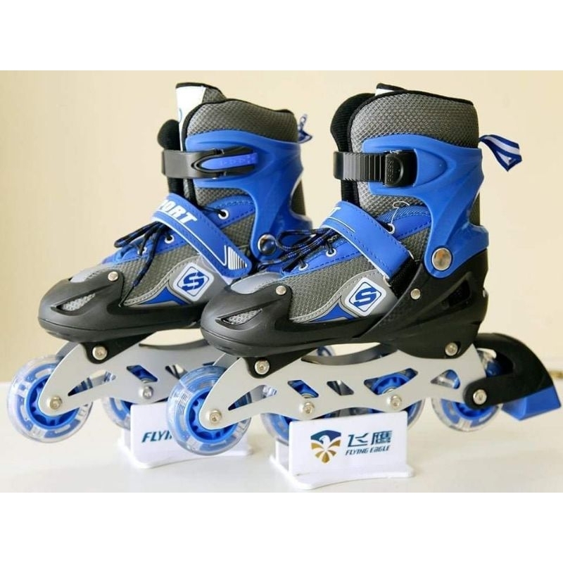 Giày Trượt patin Trẻ Em bánh xe phát sáng tặng bộ bảo hộ chân tay