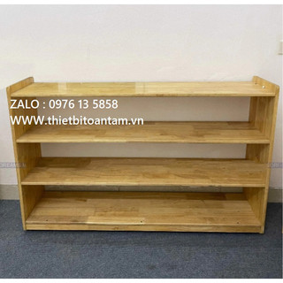 Kệ gỗ cao su 3 tầng dài 1m2