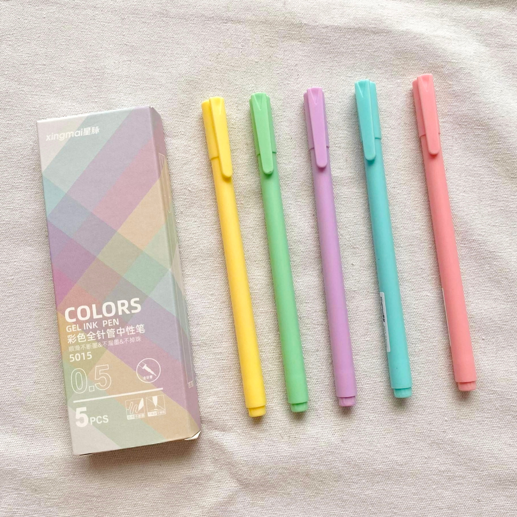 Set 5 bút gel nhiều màu giá rẻ - Bút resun viết mượt không tắc mực 0.5mm