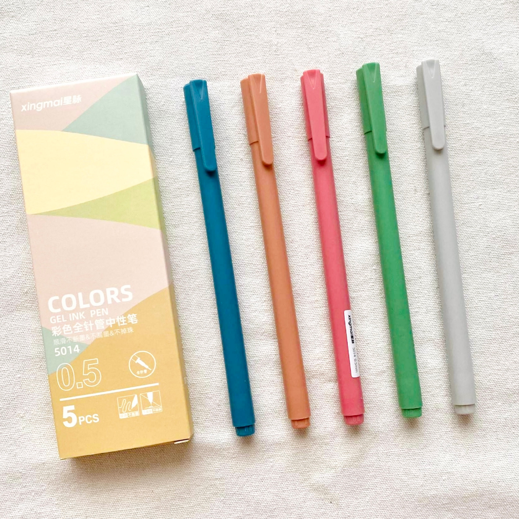 Set 5 bút gel nhiều màu giá rẻ - Bút resun viết mượt không tắc mực 0.5mm