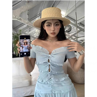 (Sẵn size M, Có Ảnh Thật) Đầm Trễ Vai Dáng Xoè Dài  