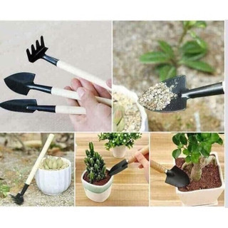 [Xẻng ngắn, xẻng dài, cào] Bộ 3 món dụng cụ làm vườn mini