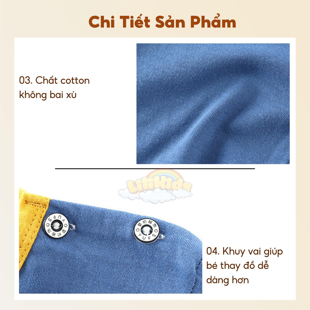Bộ quần áo trẻ em, bộ cộc tay bé trai LiLiKids cotton siêu mát cho bé từ 7-19Kg, đồ bộ bé trai mặc nhà