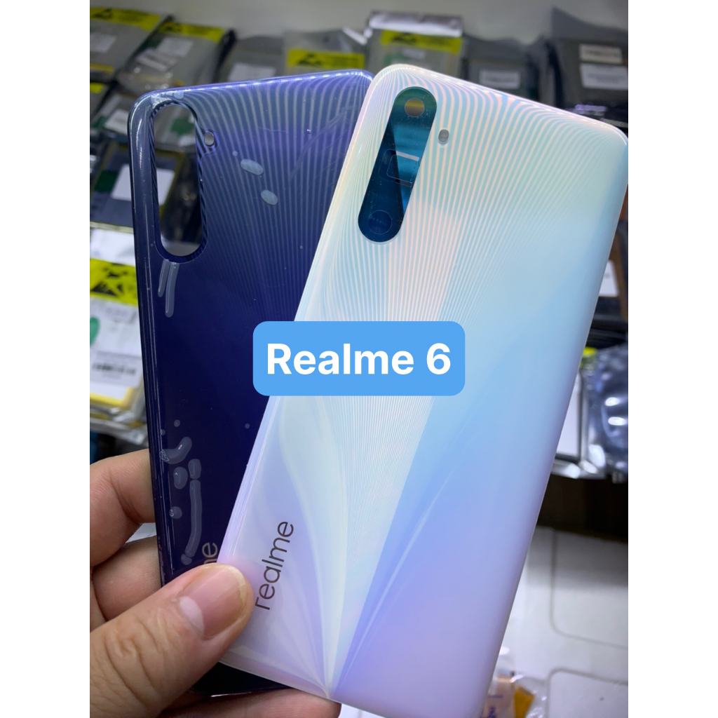 Bộ xương vỏ, lưng realme 6 - gồm lưng , sườn , xương máy, phím bấm và cụm kính camera