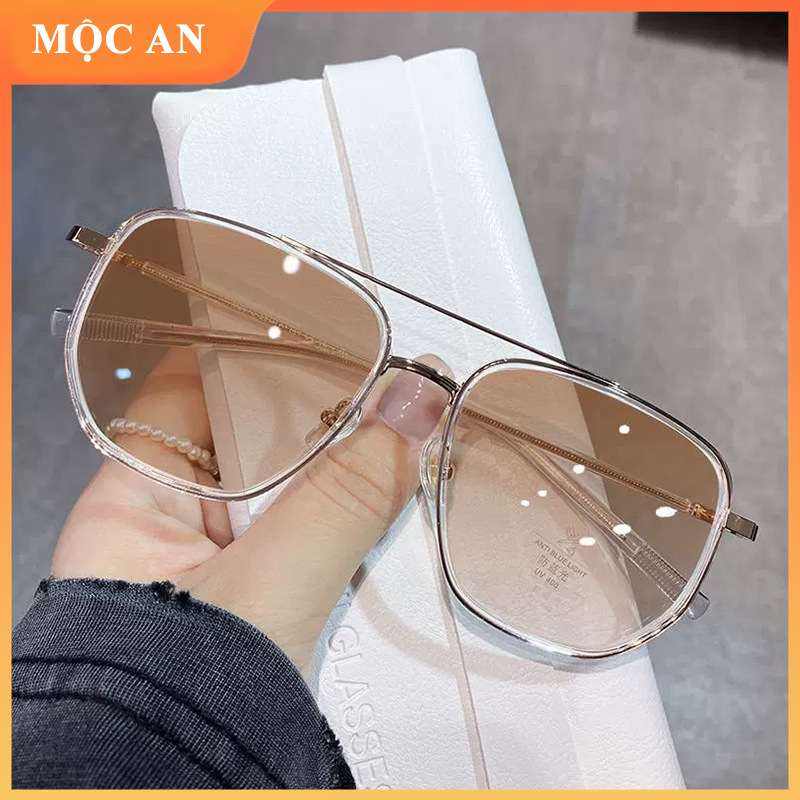 (Y4) Kính cận 0 đến 4 độ đổi màu khi ra nắng MOCAN Gọng TR90 lục giác chống cận, chống tia cực tím UV400 cho mặt to béo