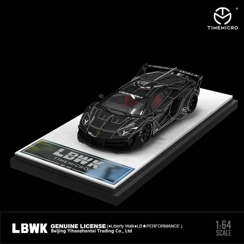 MÔ HÌNH 1:64 TIME MICRO - LBWK Lamborghini Aventador GT EVO Tron Black