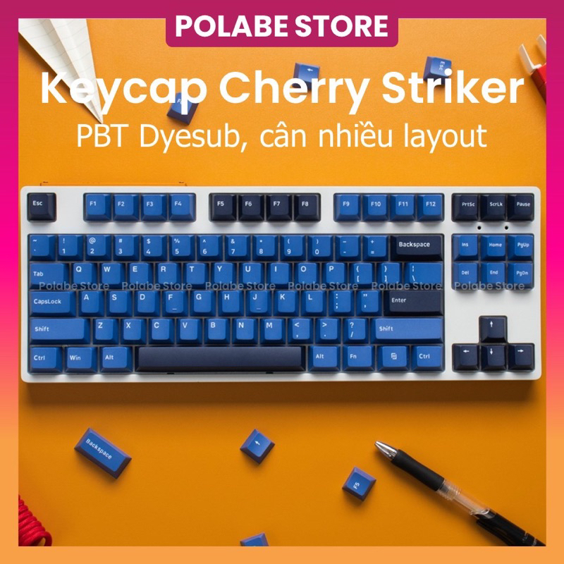 Keycap Cherry Striker Cherry Profile PBT Dyesub bàn phím cơ cao cấp Keycap GMK Clone CMK Aifei DaYe - Polabe Store