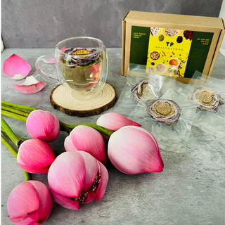 TRÀ HOA SEN ĐỒNG THÁP NỞ SẤY KHÔ NGUYÊN BÔNG AN THẦN, GIẢM CÂN ĐẸP DÁNG, TỐT CHO SỨC KHOẺ