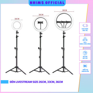 Đèn led livestream 26cm 3 chế độ đèn, đèn livestream bán hàng giá rẻ kèm chân đỡ 2,1m