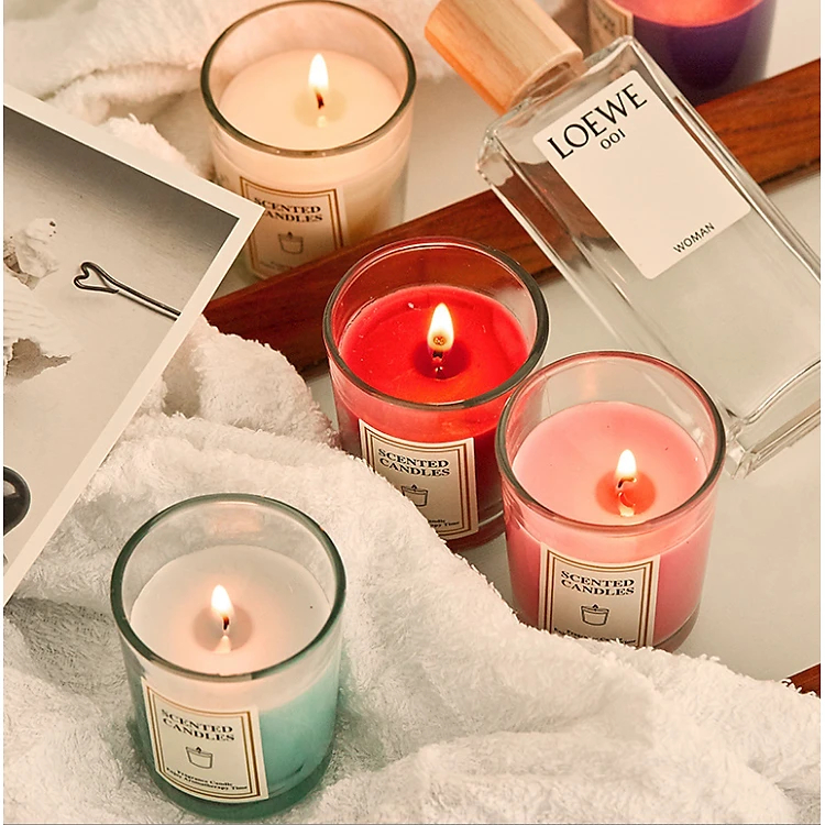 Cốc Nến Thơm Handmade Scented Candles Nhiều Màu - Ly Nến Thơm Khử Mùi, Thơm Phòng