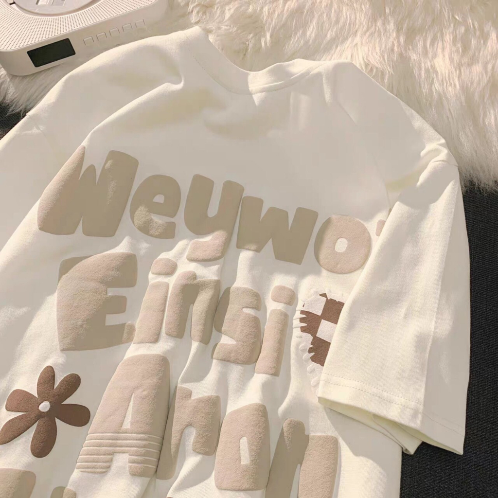 Áo phông nam nữ tay lỡ,áo phông wey in nổi chất cotton su form rộng túi zip | BigBuy360 - bigbuy360.vn