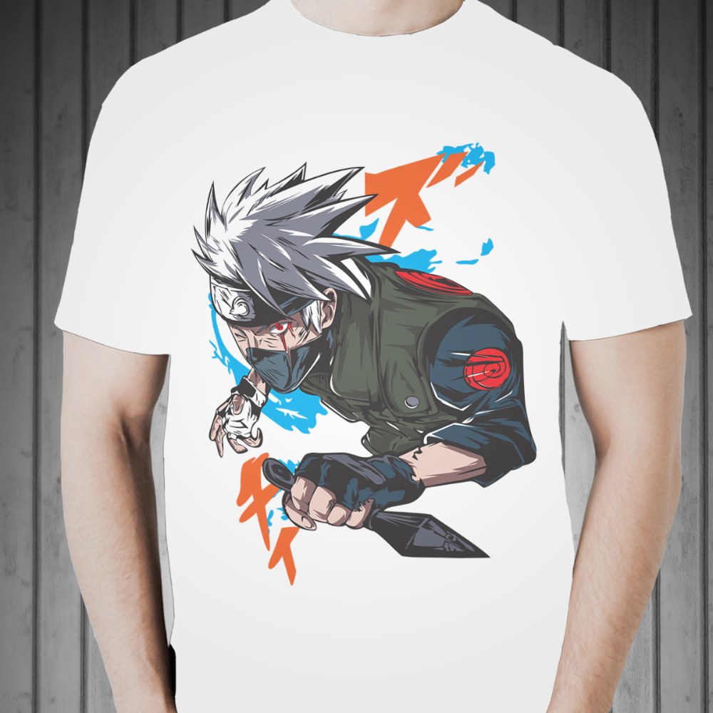 Áo thun Naruto in hình nhân vật Kakashi, áophông anime cotton co giãn 4 chiều, hình in bền chắc KS1