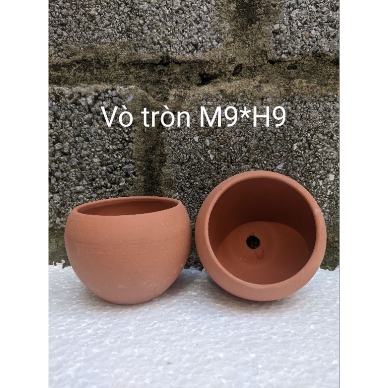 Chậu đất nung đẹp dáng vò tròn
