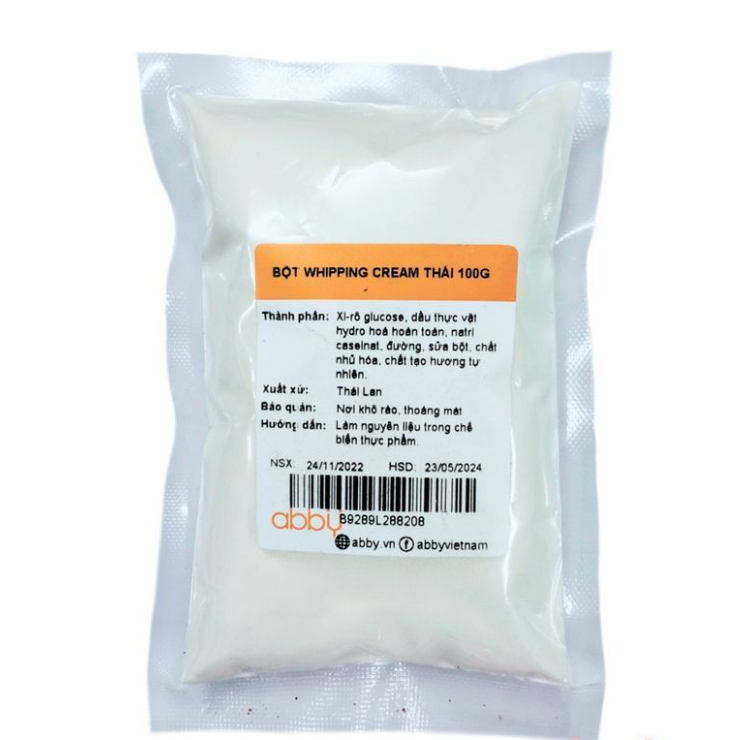 Bột whipping cream Thái có đường/không đường 100g