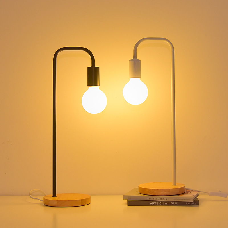 Đèn để bàn trang trí decor phòng ngủ phòng khách đế gỗ HT Shop DN031