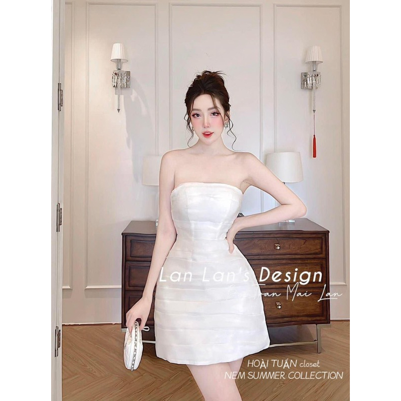 Đầm thiết cao cấp nơ sau có thể tháo rời đi tiệc đẳng cấp quý phái