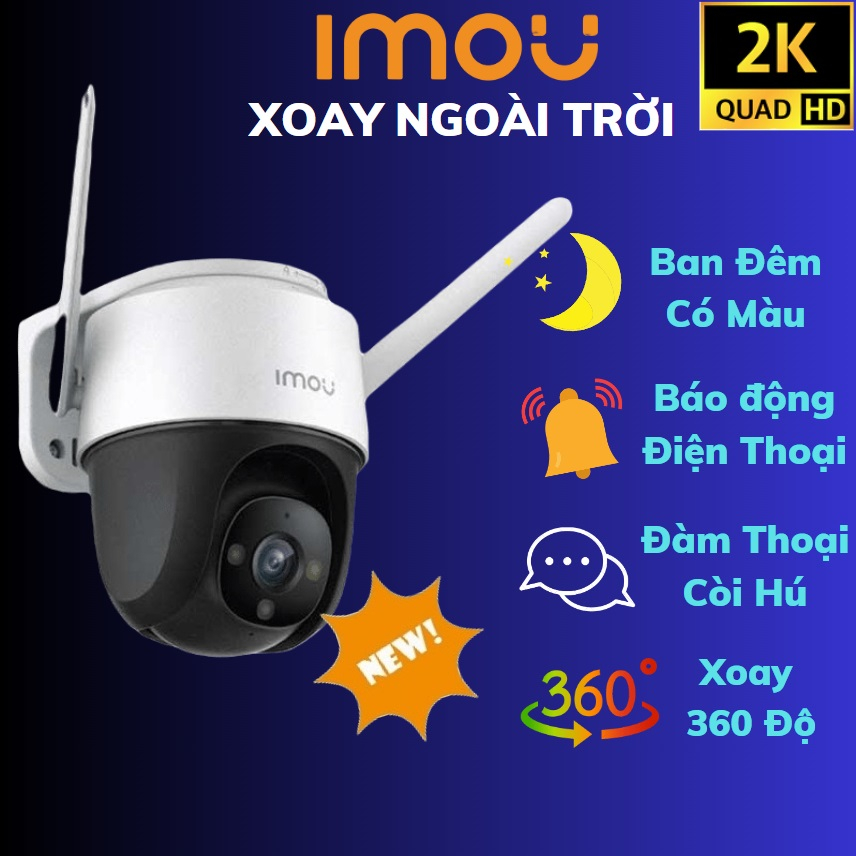 Camera Wifi IMOU ngoài trời màu ban đêm, Xoay 360 độ, CRUISER 2MP 4MP IPC S42FP, S41FP S21FP S22FP BH 24 Tháng