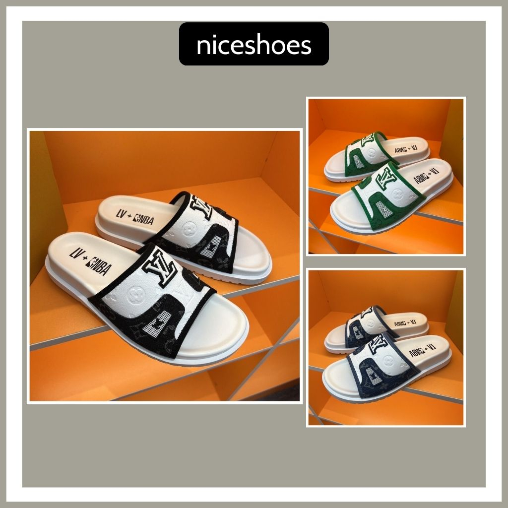 Dép LV Unisex Nam Nữ, Dép Lê Quai Ngang Nam Nữ Thời Trang Phong Cách Hàn Quốc - NICESHOES