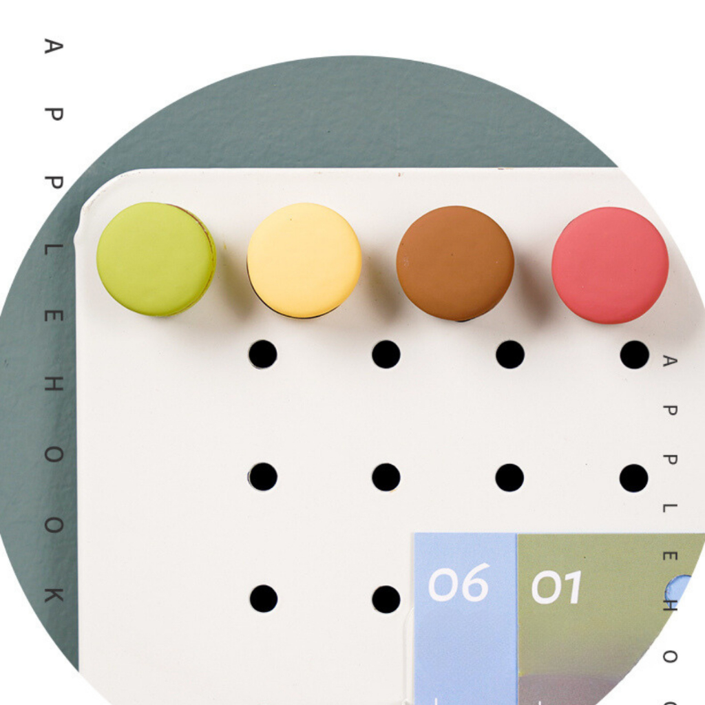 Bánh macaron Dola Home trang trí có đính nam châm đính tài liệu, voucher, thẻ cào . Phụ kiện bảng Pegboard kim loại