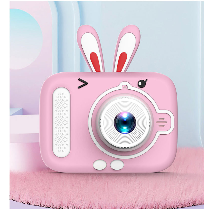 Máy Ảnh Chụp Hình Quay Phim Chơi Game Đa Năng Cho Bé 901 Có Âm Thanh Vui Nhộn Hình Thỏ Dễ Thương