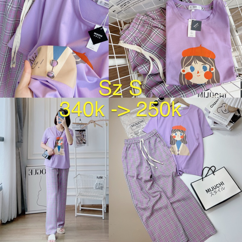 Bộ quần kẻ 340 -> 250k