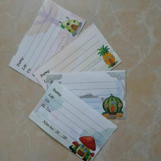 Tập 10 cái nhãn vở có keo dán sẵn