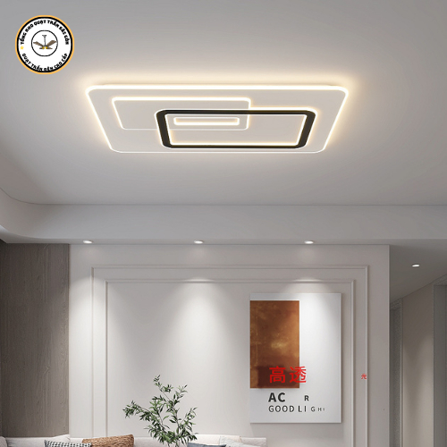 Đèn ốp trần hình chữ nhật 3 chế độ ánh sáng trang trí phòng khách hiện đại sang trọng (Bảo hành 2 năm)