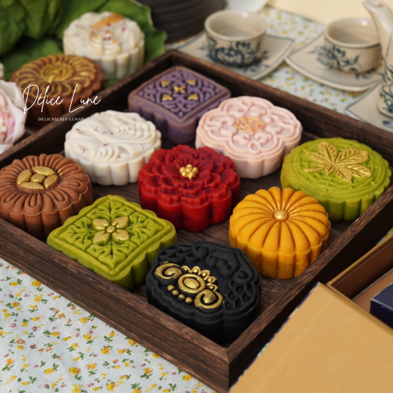 Bánh Trung Thu Handmade MẪU VỎ MÀU Délice Lune  - Moon Cake Handmade Các Loại 150gr